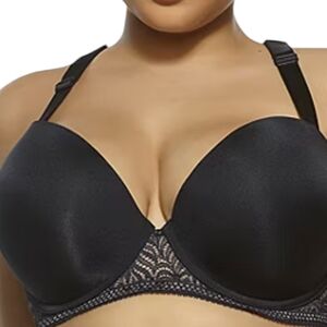 Paramour Carolina Seamless Plunge Racerback Black Bra .. Size 42G